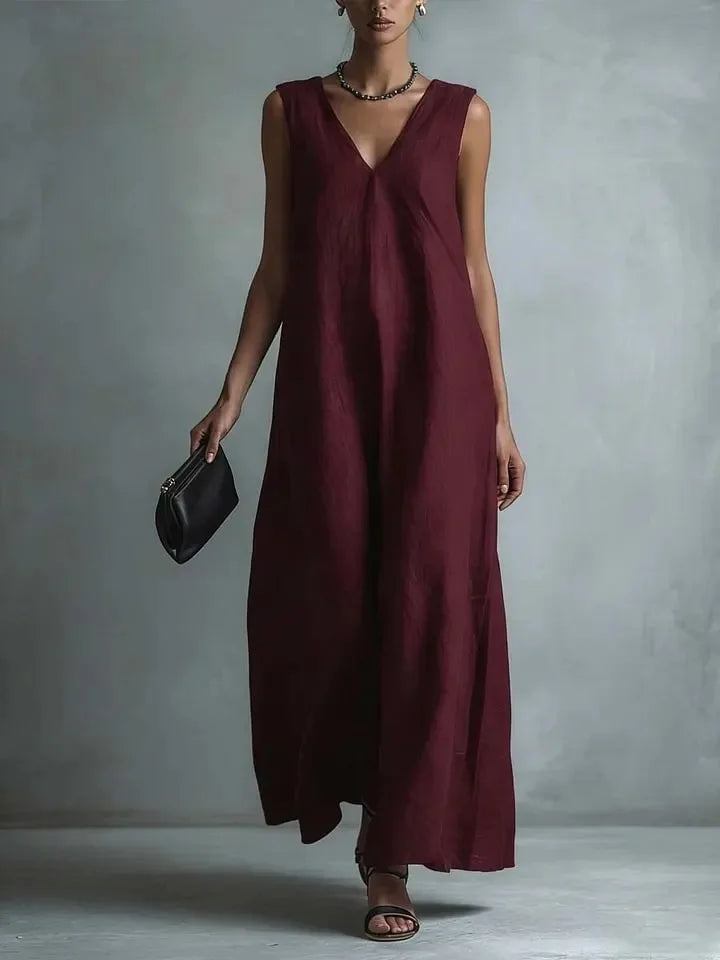 Komfortables ärmelloses Damen Maxikleid, locker geschnitten für sommerliche Eleganz, auch in großen Größen.