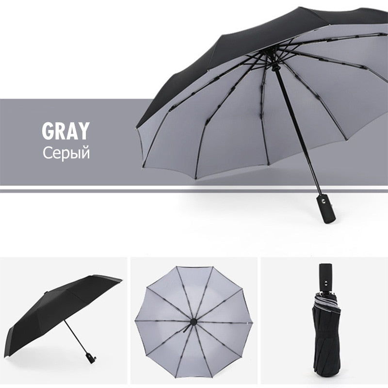 Unisex Regenschirm mit extra Windschutz, kompakt faltbar, ideal für Reisen.