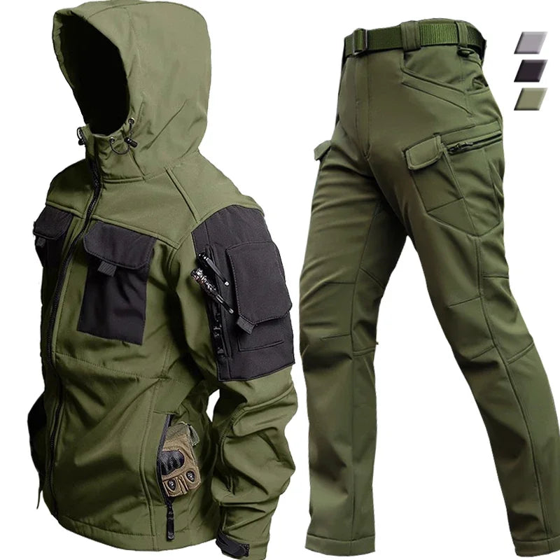 Herren Wasserdichter Thermoanzug für Outdoor-Aktivitäten, warm & robust. Ideal für Winter und Kälteschutz.