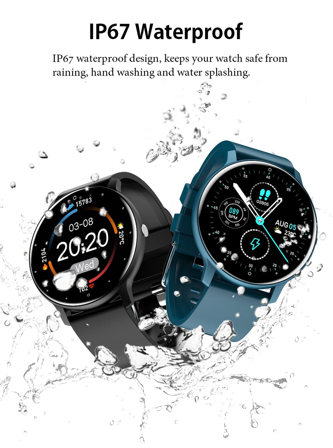 Vielseitige Bluetooth-Smartwatch für Damen und Herren, kombiniert Gesundheitstracking mit elegantem Design.