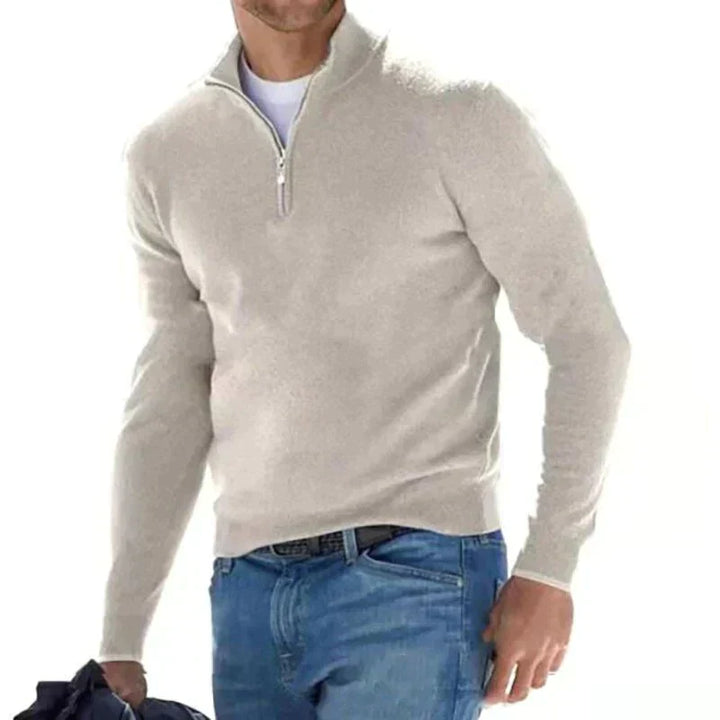 Vielseitiger Herren Pullover mit Reißverschluss, ideal für elegante und legere Looks.