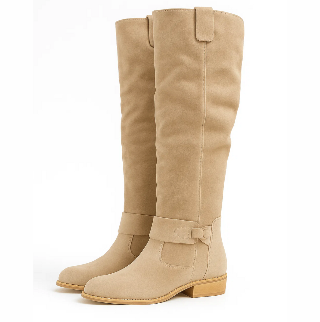 Modische Damen Stiefeletten von der Seite. Zeitlose, elegante Fussbekleidung mit komfortablem Absatz.
