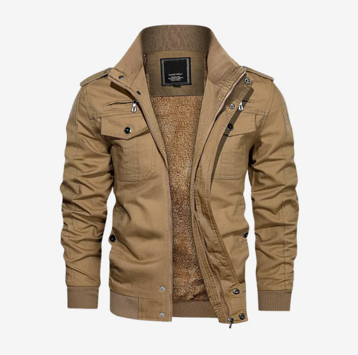 Warme Herren-Winterjacke, lässige Freizeitjacke mit Reißverschluss & praktischen Multitaschen.