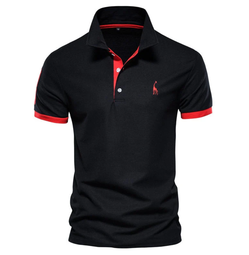 Herren Poloshirt in Dunkelblau, stilvoll & bequem, ideal für Freizeit & Business Casual Mode im Frühling.