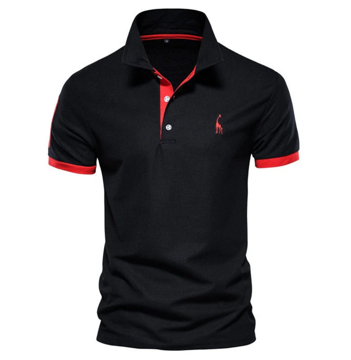 Herren Poloshirt in Dunkelblau, stilvoll & bequem, ideal für Freizeit & Business Casual Mode im Frühling.