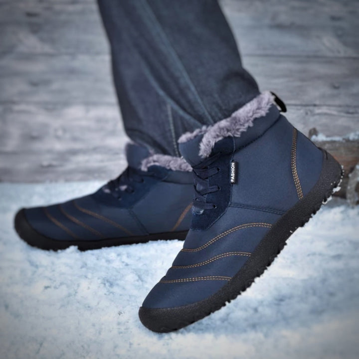 Warme Unisex Barfuß-Winterschuhe für Wandern & Outdoor. Bieten minimalistisches, griffiges Laufgefühl im Herbst/Winter.