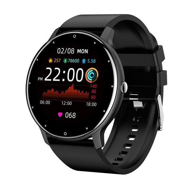 Elegante wasserdichte Fitnessuhr am Handgelenk, zeigt Herzfrequenz & sportliche Aktivität, für Frauen & Männer.