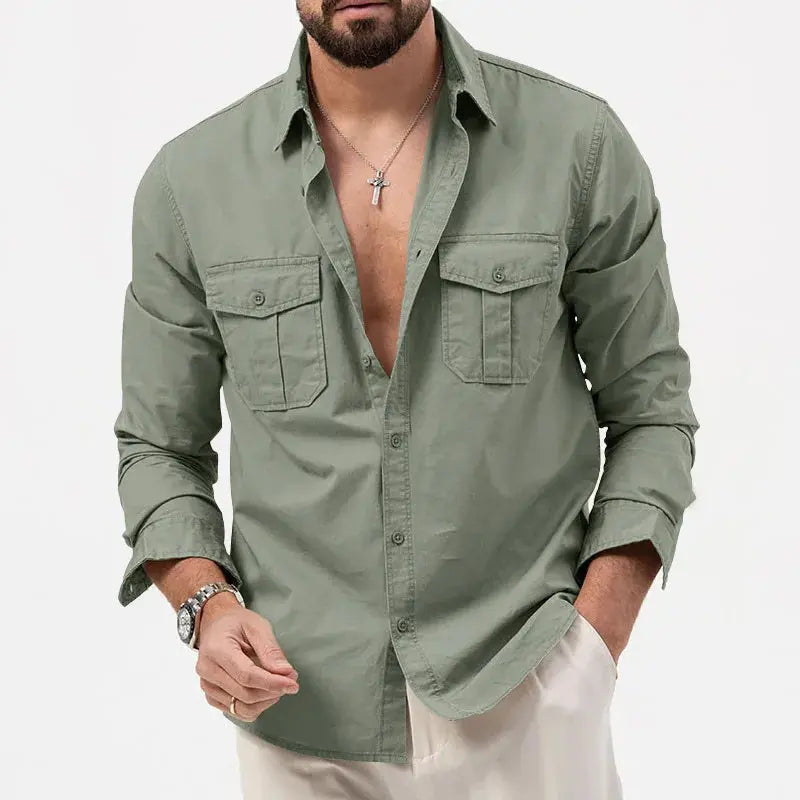 Stilvolles Vintage Langarmhemd für Herren. Zeitloses Design, perfekt als Basic Oberteil für Herrenmode.