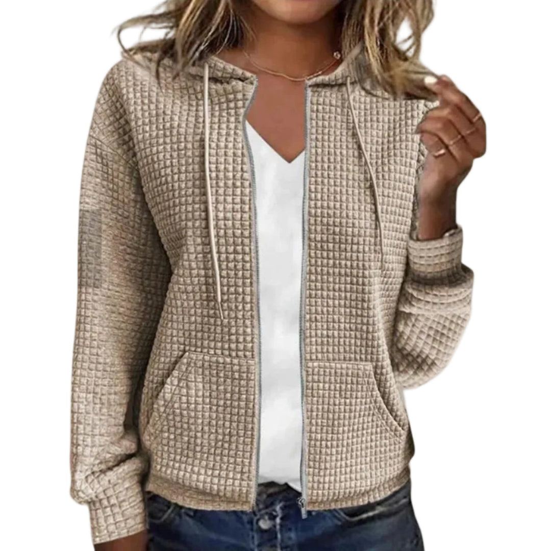 Damen Zip-Hoodie mit verstellbarer Kordelzugkapuze & zwei geräumigen Fronttaschen. Praktisches Damen-Oberteil.