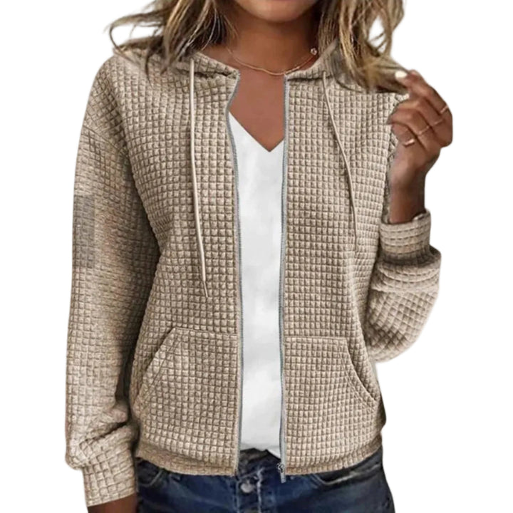 Damen Zip-Hoodie mit verstellbarer Kordelzugkapuze & zwei geräumigen Fronttaschen. Praktisches Damen-Oberteil.