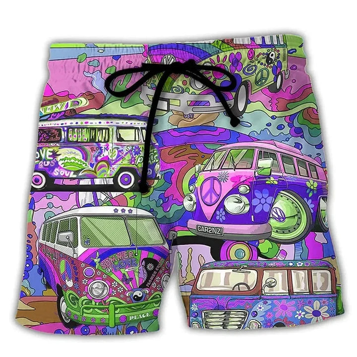 Schnelltrocknende Herren Badehose mit modernem Graffiti Design. Vielseitige Boardshorts für Pool, Strand & Wassersport.