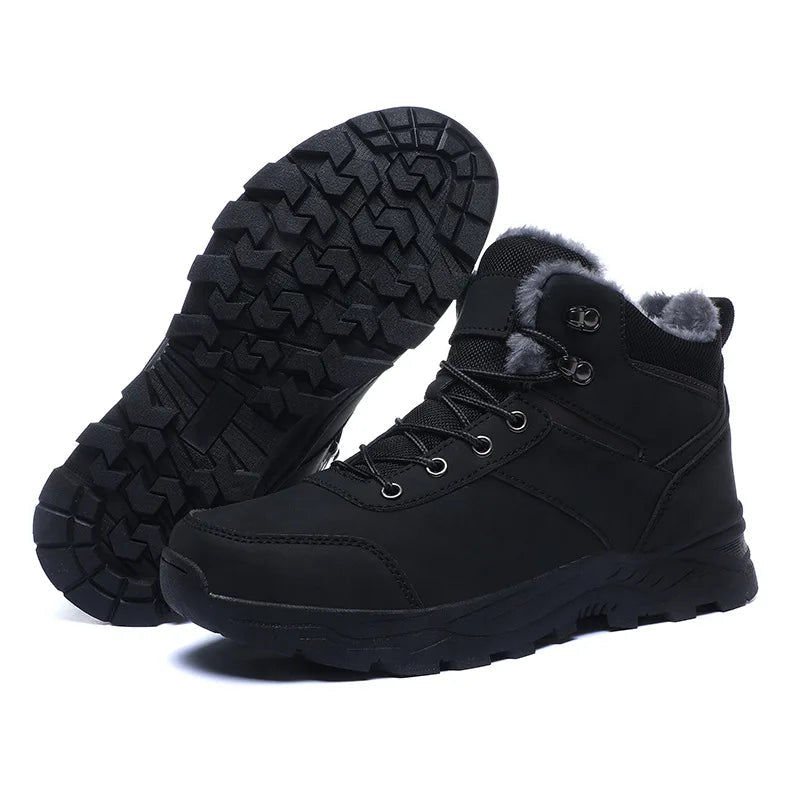 Warme Unisex-Winterstiefel in Braun, rutschfest für Damen & Herren. Perfekt für Herbst & Winter bei Schnee und Eis.