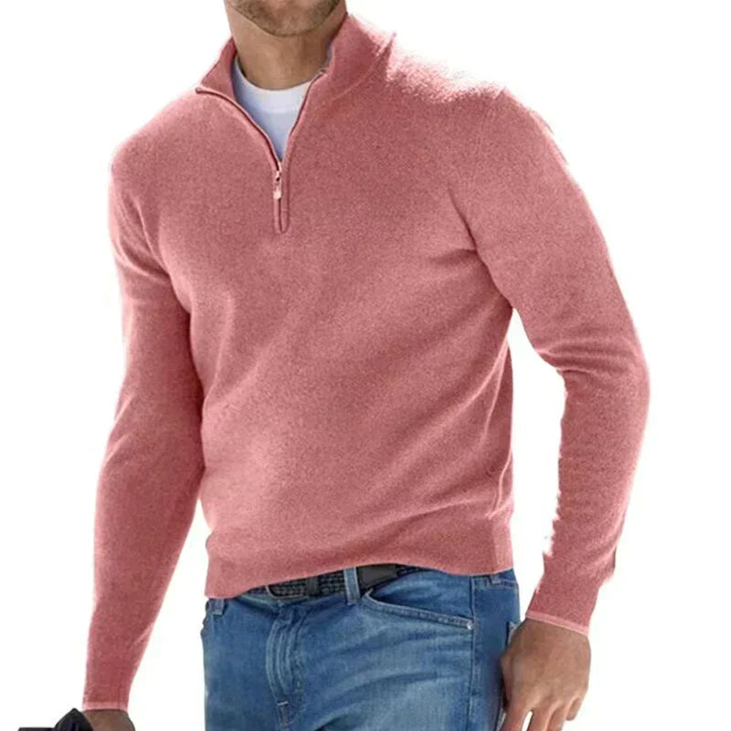 Bequemer Herren Feinstrickpullover mit Half-Zip, ein stilvolles Basic für den Alltag.