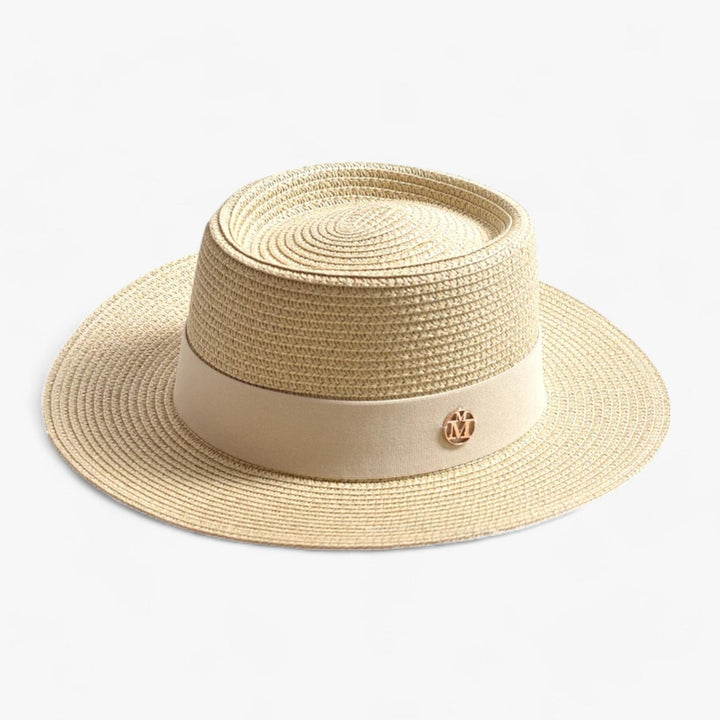 Luxuriöser Damen Sonnenhut "Clara", breitkrempig, eleganter UV-Schutz für sonnige Momente.
