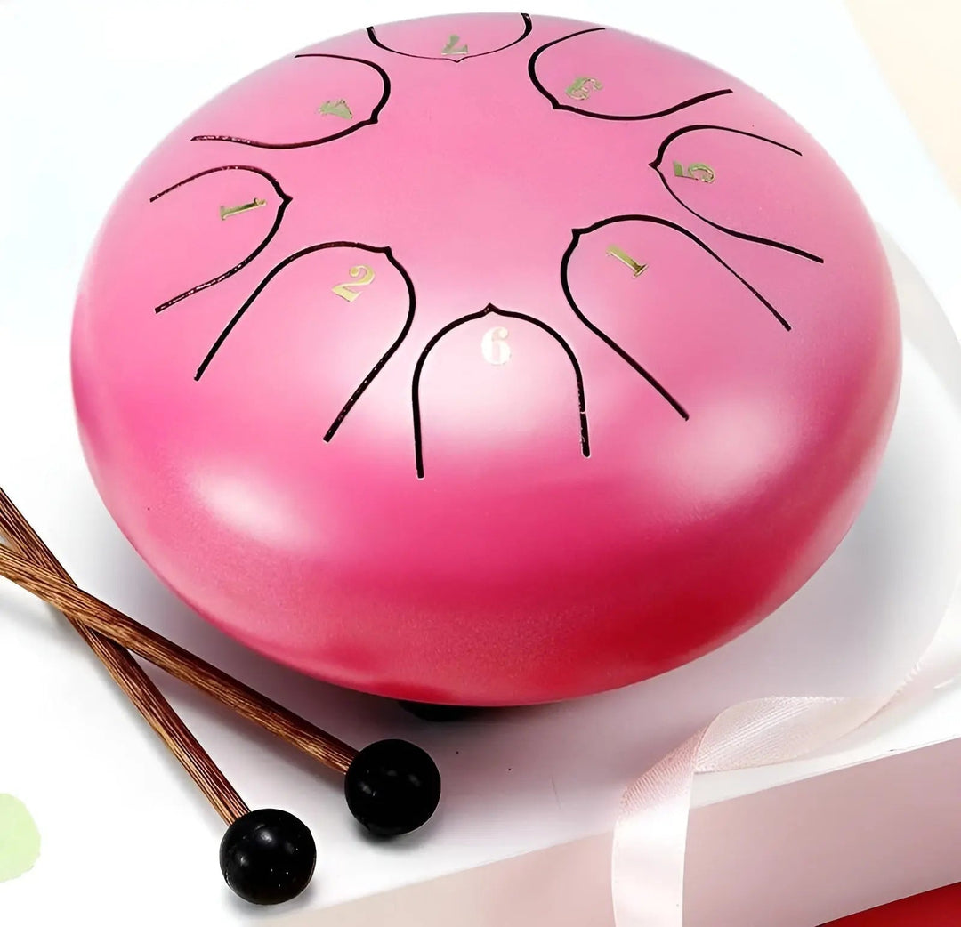 Kompakte Stahlzungentrommel, vielseitiges Musikinstrument. Ideal für Meditation, Anti-Stress & Wohlbefinden.