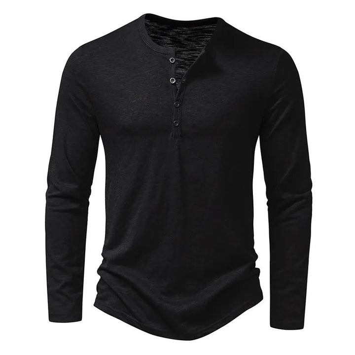 Vielseitiges Herren Langarmshirt im Henley-Stil, Slim-Fit, zum Kombinieren.