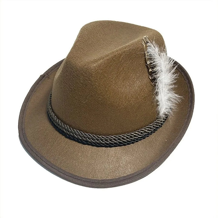 Hochwertiger Herren Filzhut Fedora, authentisches Trachten-Accessoire für das Oktoberfest.