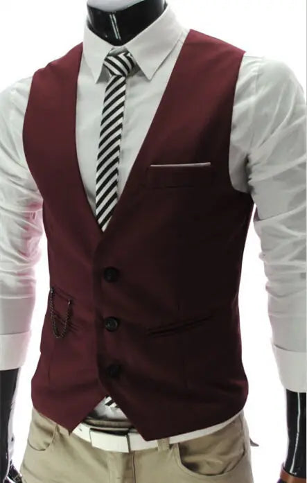 Nahaufnahme: Hochwertige Knöpfe der eleganten schwarzen Montelvio Slim Fit Herren Anzugweste.