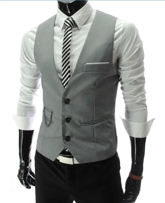 Vielseitige schwarze Montelvio Slim Fit Herrenweste, bequem für Freizeit & elegante Anlässe.