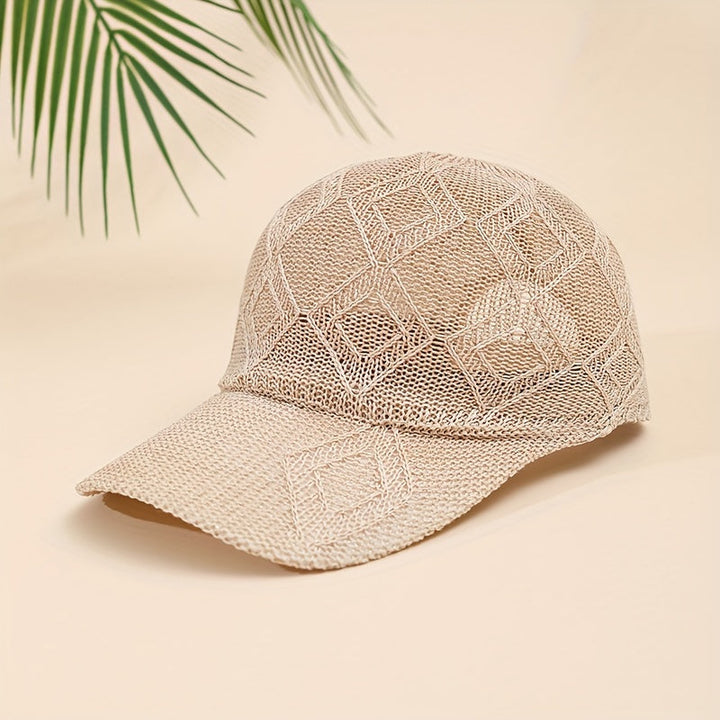 Trendige Damen Freizeit Baseball Cap, gehäkelt, mit Schirm. Stylisches Accessoire für den Sommer, atmungsaktiv & bequem.
