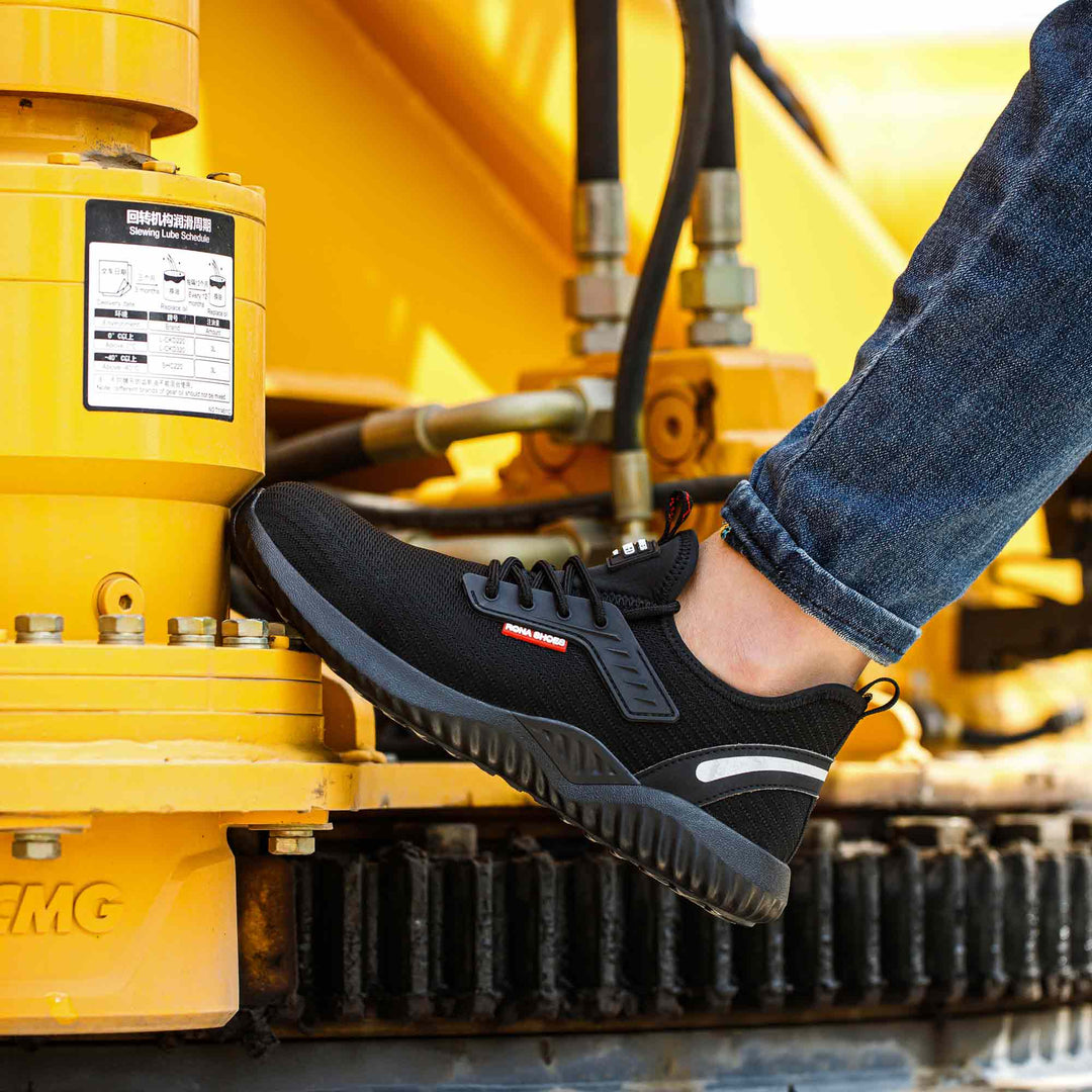 Herren Sicherheitsschuhe: Stahlkappe, Kevlar-Durchtrittschutz, wasserdicht, rutschfest & leicht. Optimale Arbeitsschuhe.