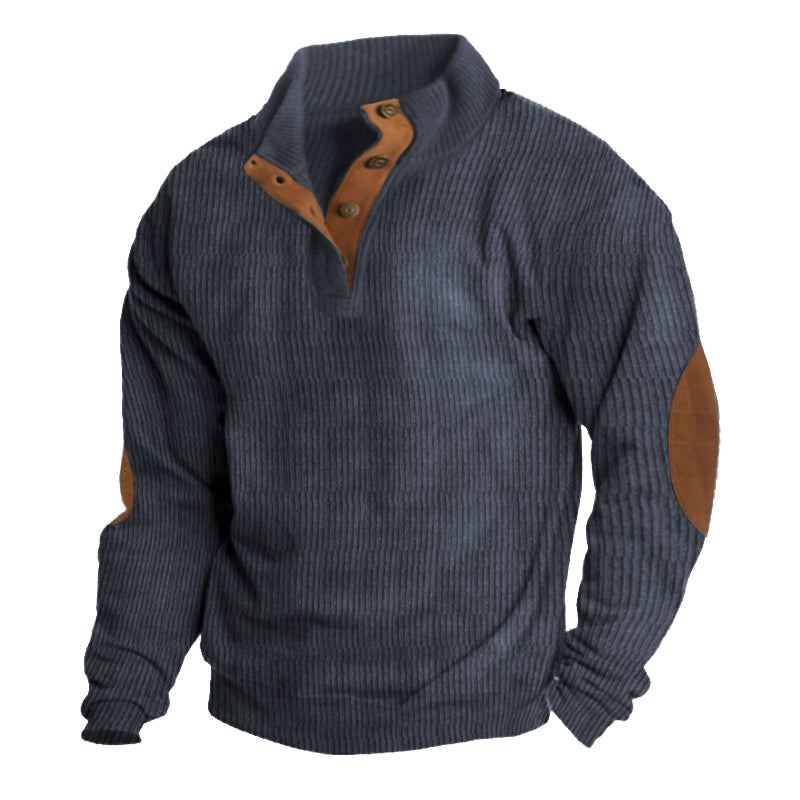 Robuster Herren Outdoor Pullover in Schwarz, warm & modisch, perfekt für Reisen und Freizeitaktivitäten.
