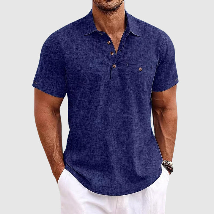 Leichtes, bequemes Herren Kurzarm-Poloshirt für den Sommer; atmungsaktives Material & zeitloses Design.