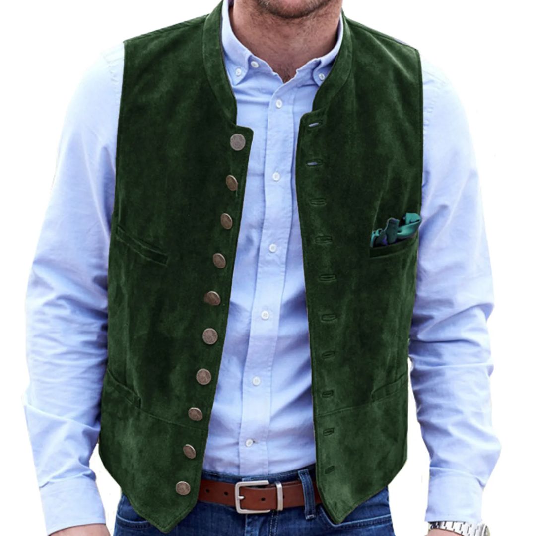 Stilvolle Herren Trachtenweste, traditionell bayrisch, perfekt für moderne Trachtenmode.