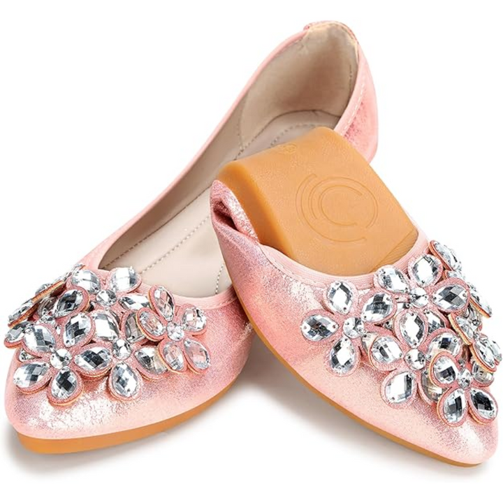 Silberne Glitzer Ballerinas für Frauen, stilvolle Komfortschuhe für jede Gelegenheit.