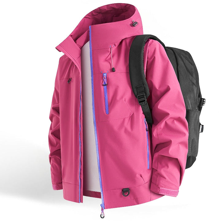 Sportliche Damen Freizeitjacke, wind- & wasserdicht, mit Kapuze. Perfekt für Outdoor & Alltag.