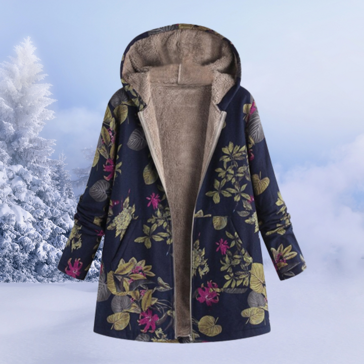 Lässige lange Damen Kapuzenjacke. Warme Pufferjacke für den Winter, gesteppt & bequem.