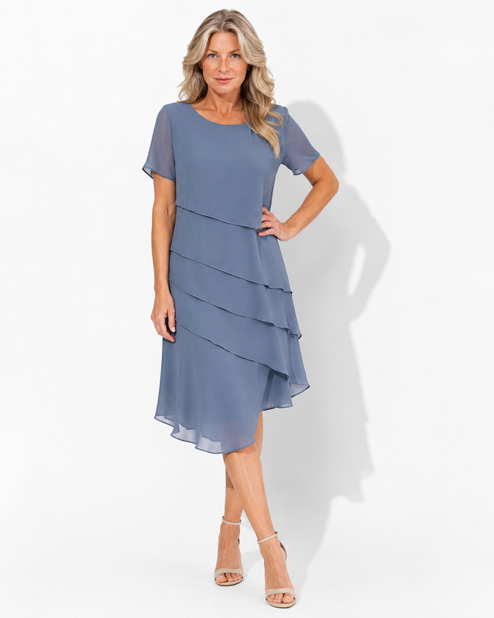 Fließendes Midikleid für Damen, elegant & vielseitig. Perfekt für jeden Anlass, ein stilvolles Damenkleid.