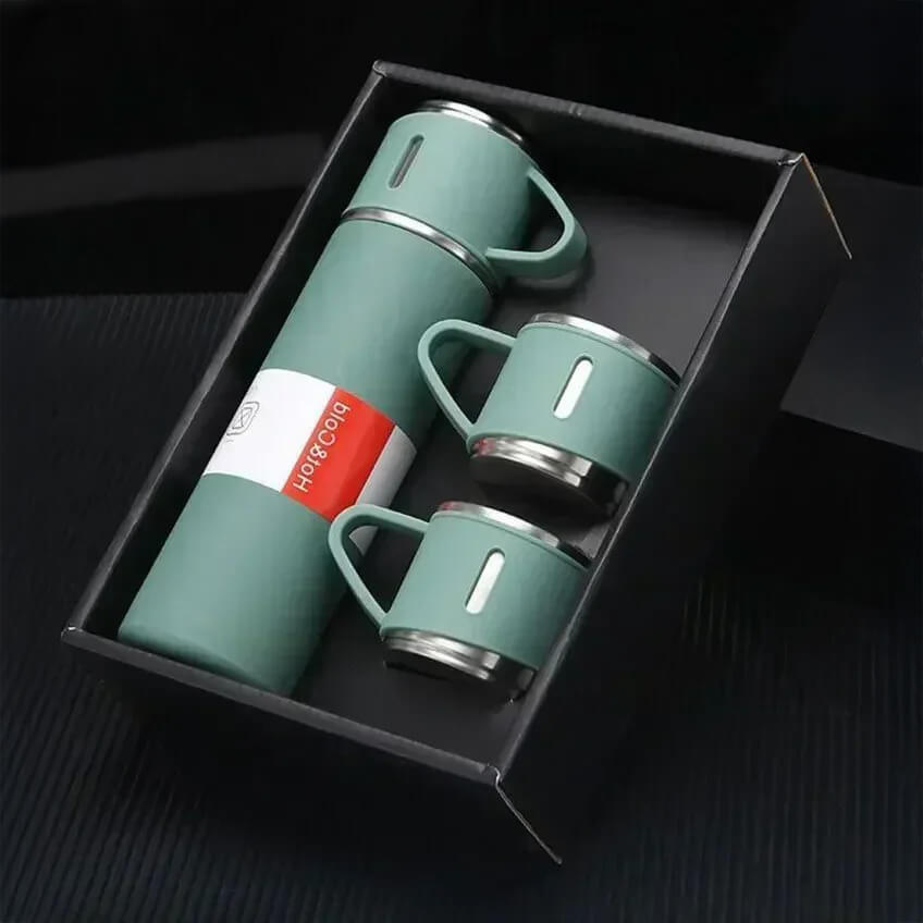 Unisex Edelstahl-Thermosflasche, hält Getränke 24h kalt & 12h heiß. Perfekt für Outdoor, Reisen & Büro.