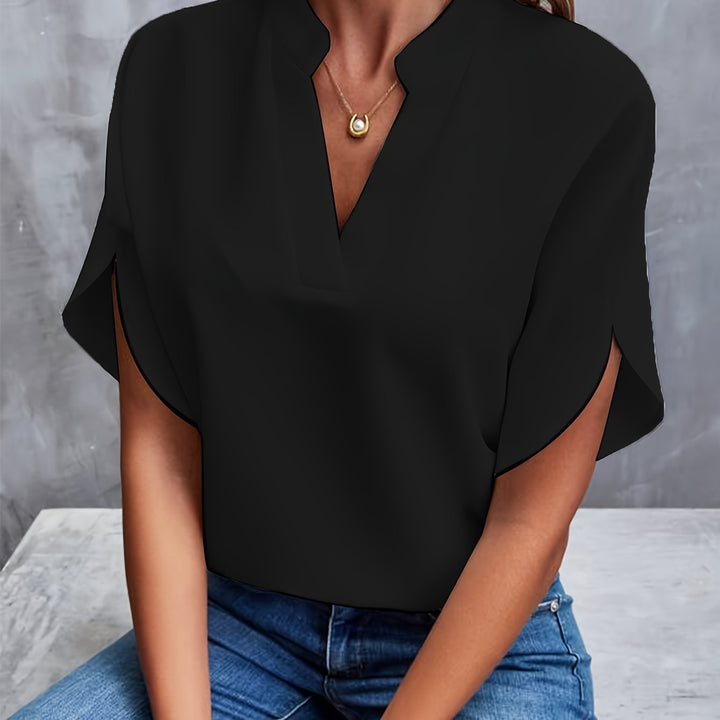 Lässige Damenbluse, elegant kombiniert mit Jeans. Bequeme Freizeitbluse und vielseitige Sommerbluse.