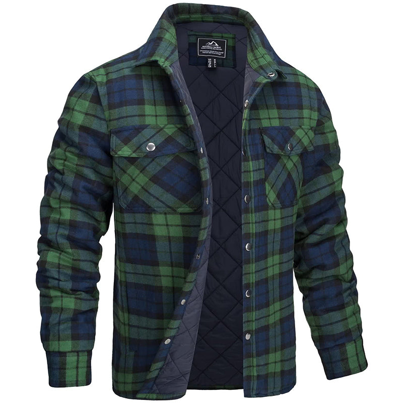 Warme, robuste Herren Holzfällerjacke im klassischen Karomuster. Ideal als Übergangs- oder Freizeitjacke.