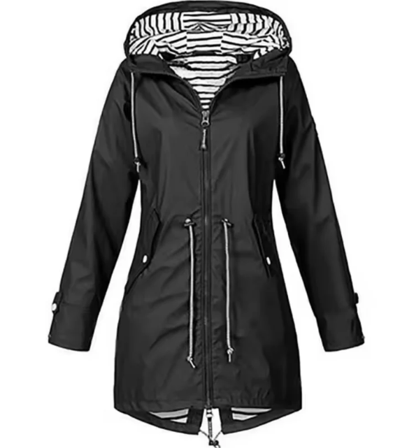 Leichte, wasserdichte Damen Kapuzenjacke für Frühling und Herbst, ideal für Alltag & Outdoor-Aktivitäten.