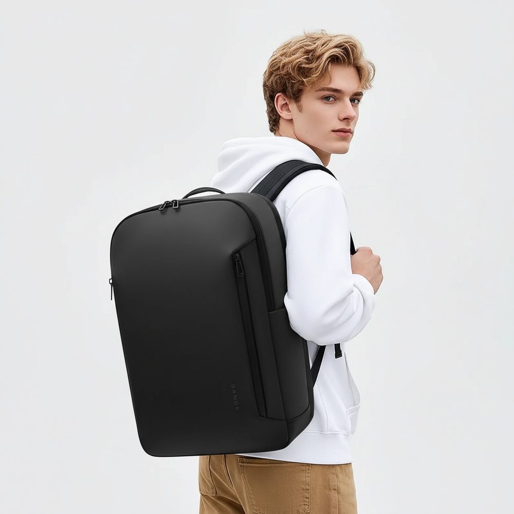 Organisierender Laptop Rucksack (grau) mit vielen Fächern für Business, Uni & sichere Dokumente.
