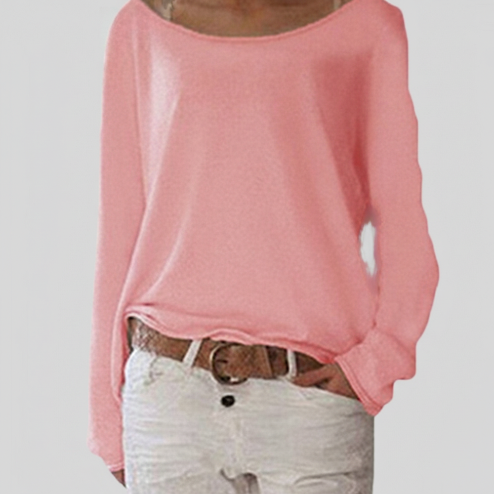 Eleganter, locker sitzender Damen Strickpullover mit Langarm, vielseitig für verschiedene Anlässe.
