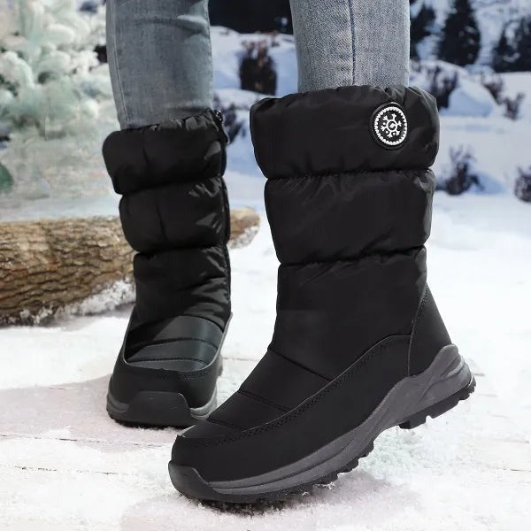 Damen Schneestiefel warm & rutschfest, mit seitlichem Reißverschluss. Perfekt für Winter und Outdoor-Aktivitäten.