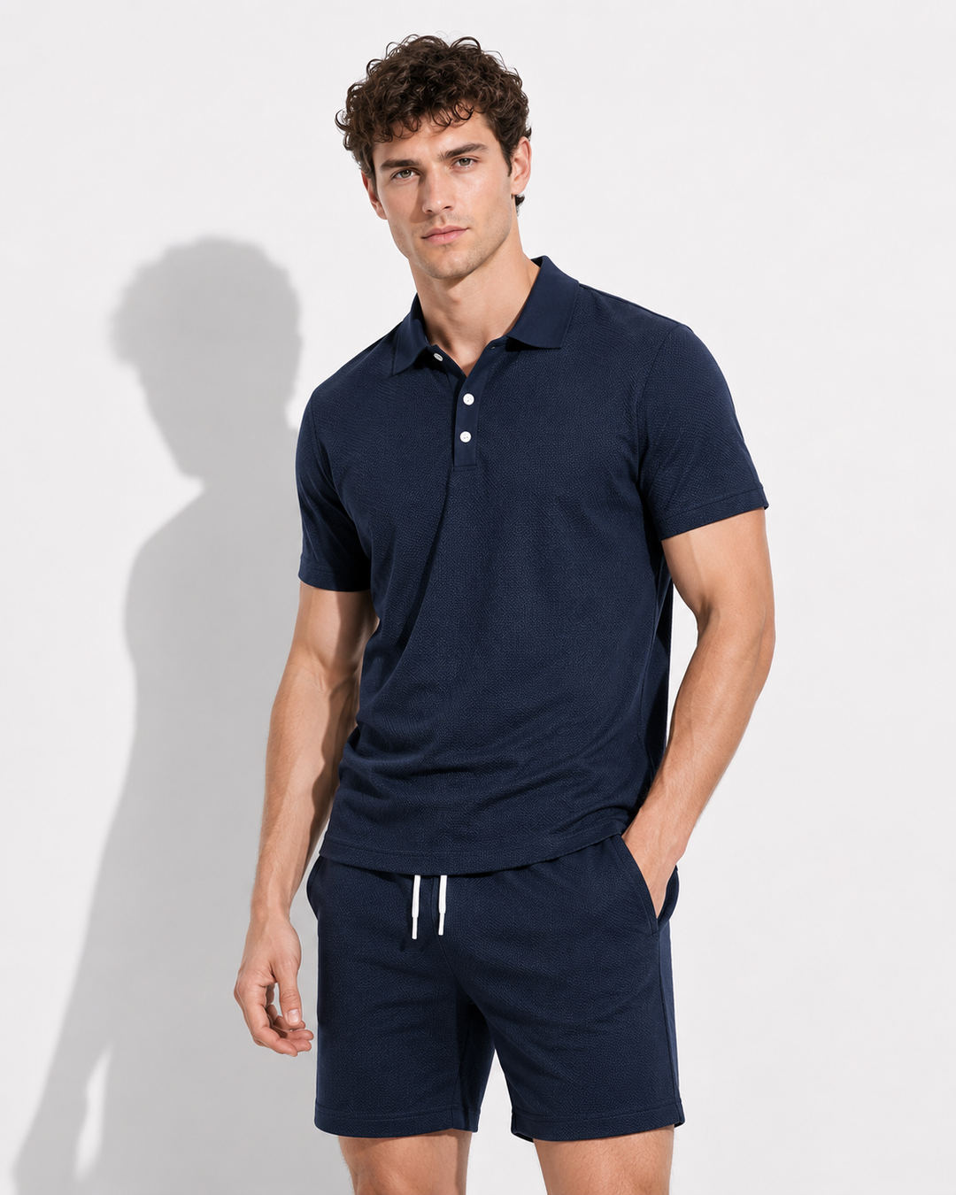 Stylisches Herren Polohemd & Shorts Set. Perfektes lässiges Outfit für Sommer, Urlaub & bequeme Freizeitmomente.