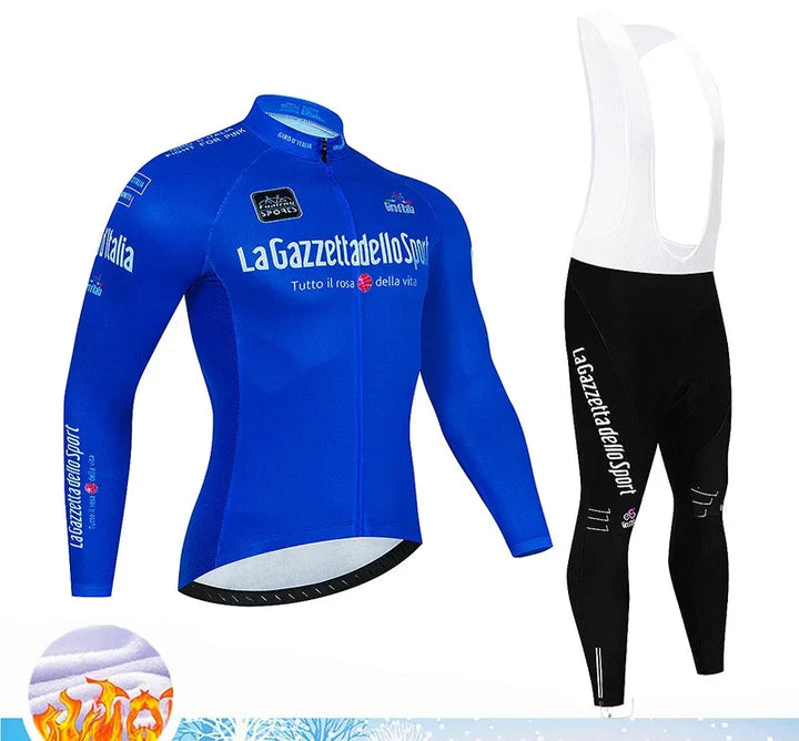 Radsport im Winter: Herren Set mit atmungsaktivem Thermofleece & Gelpolster für Kälte und Komfort.