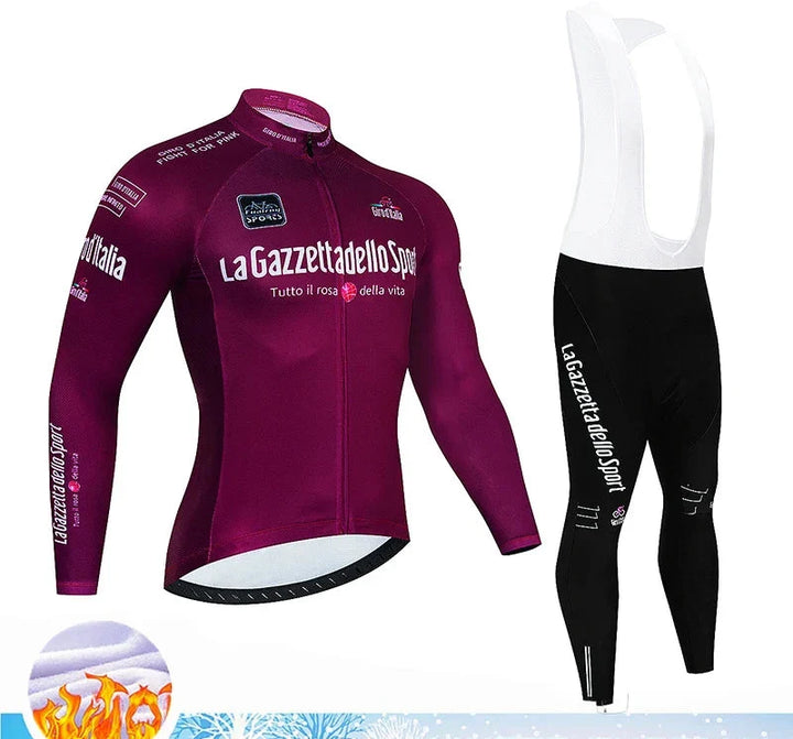 Hochwertiges Herren Fahrradbekleidung Set: Thermofleece & 20D Gelpolster für extreme Winterbedingungen.