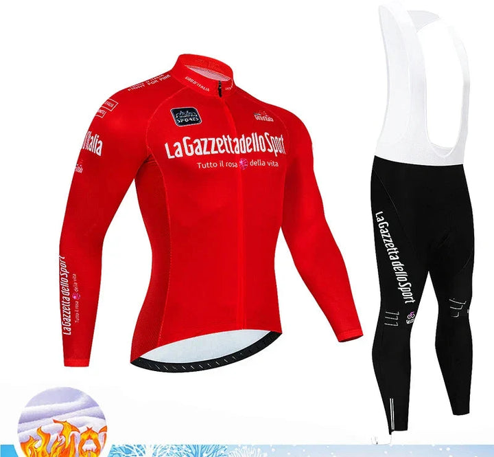 Komfortable Herren Radhose mit 20D Gelpolster und Thermofleece, ideal für lange Wintertouren.