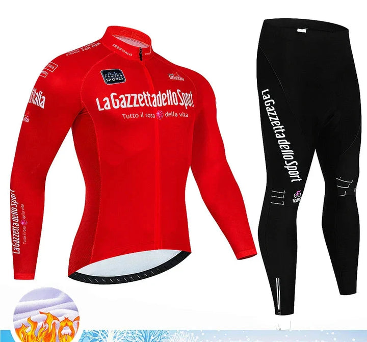 Ergonomisches Herren Winter Radsport Set: Thermofleece und Gelpolster für perfekte Passform und Schutz.