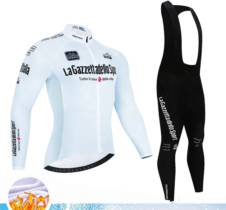 Sportliches Herren Winter Radsport Set mit atmungsaktivem Thermofleece und 20D Gelpolsterung.