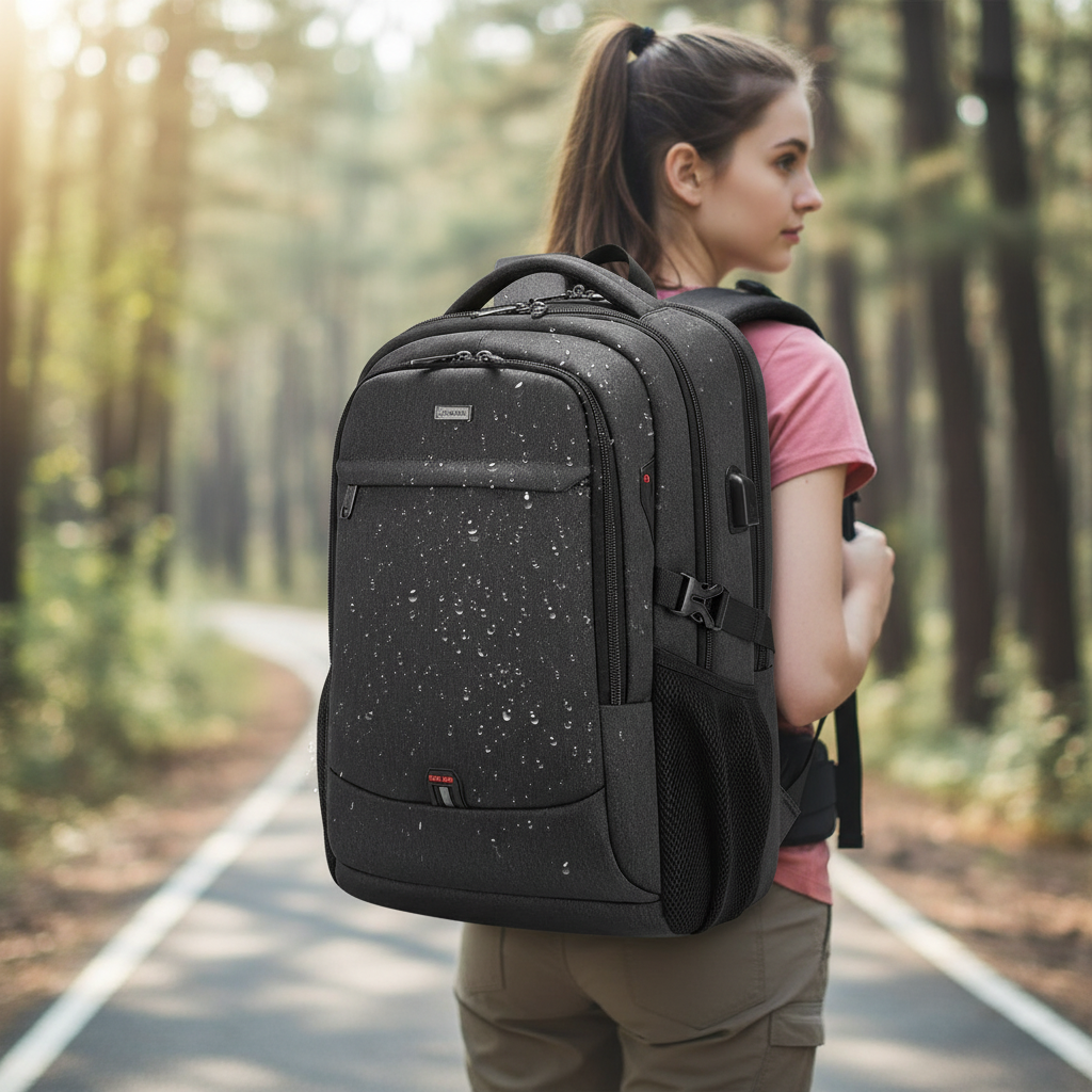 Unisex wasserdichter Laptop-Rucksack WaterPack für Reisen und Alltag, mit USB Ladeanschluss.