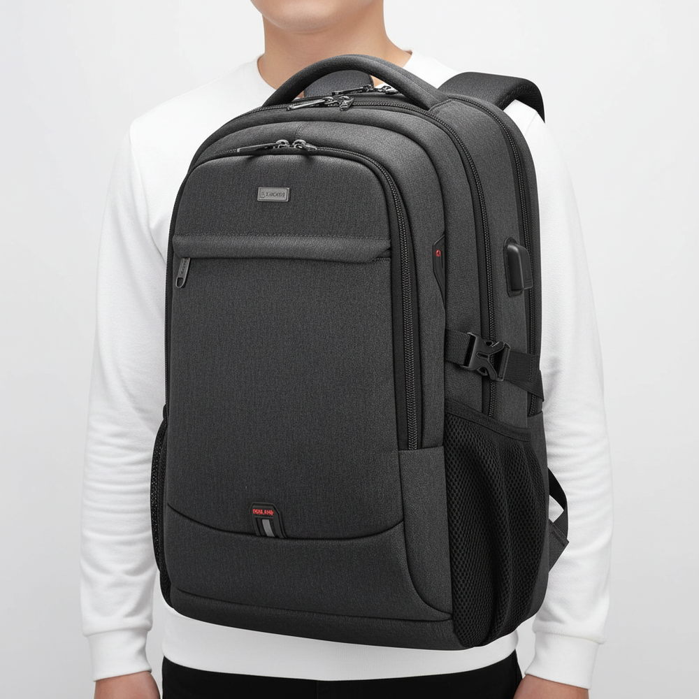 Stylischer, wasserdichter Business-Rucksack für Laptops, mit Anti-Diebstahl-Fach und Organizer.