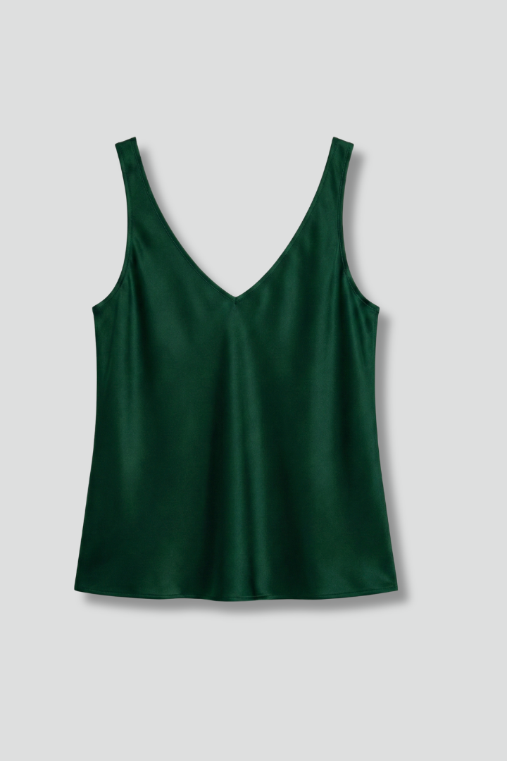 Elegantes Damen V-Ausschnitt Tanktop, ärmellos und leicht, ideal für sommerliche Freizeit-Looks.