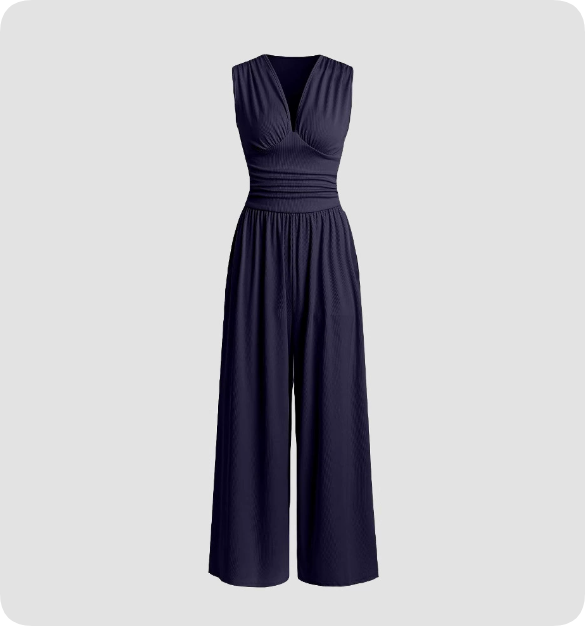Damen Sommer Jumpsuit ärmellos, perfekt für Freizeit & Urlaub. Komfortabler, modischer Einteiler in Schwarz.