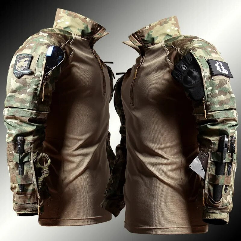 Atmungsaktives Herren Combat-Shirt (Longsleeve) für taktische Einsätze, Outdoor & Sportbekleidung.